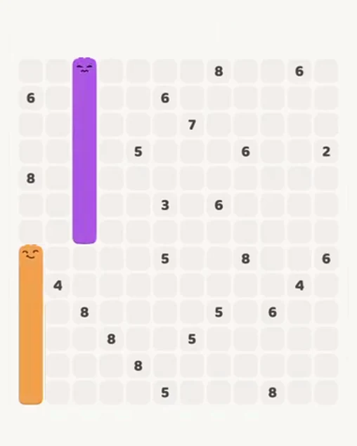 MeowBlock Level 94 after step 2, placing the 7-cell vertical block at the upper-left area