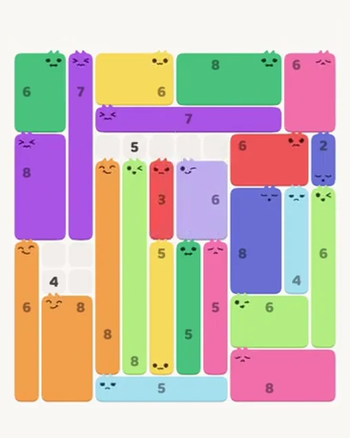 MeowBlock Level 94 after step 24, placing the 3-cell vertical block at the middle center