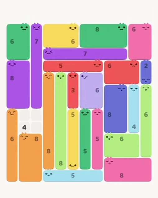 MeowBlock Level 94 after step 25, placing the 5-cell horizontal block at the upper center