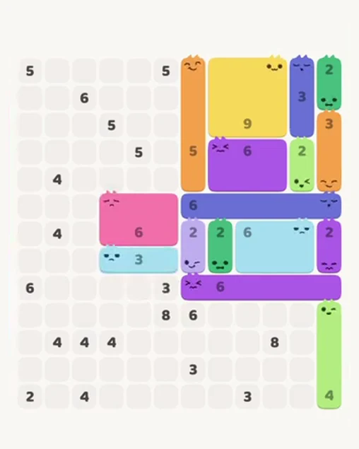 MeowBlock Level 95 after step 16, placing the 3-cell horizontal block at the middle center