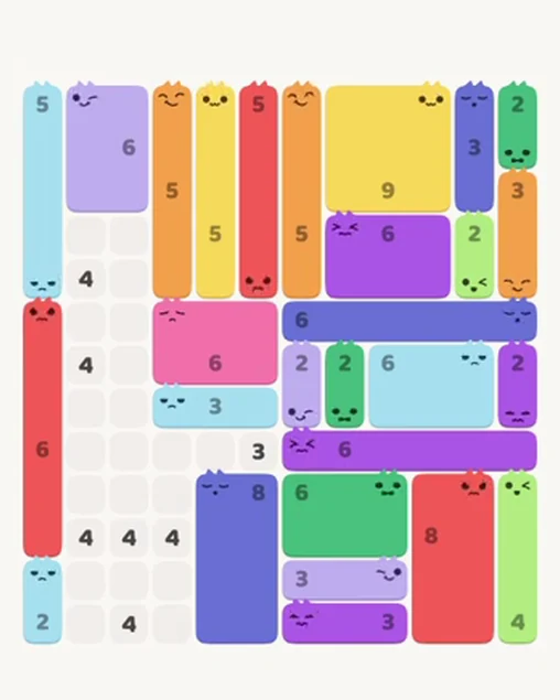 MeowBlock Level 95 after step 28, placing the 2-cell vertical block at the lower-left area