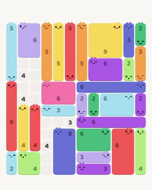 MeowBlock Level 95 after step 31, placing the 4-cell vertical block at the lower-left area