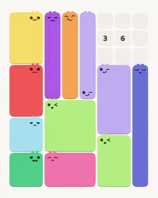 MeowBlock Level 97 after step 12, placing the 7-cell vertical block at the lower-right area