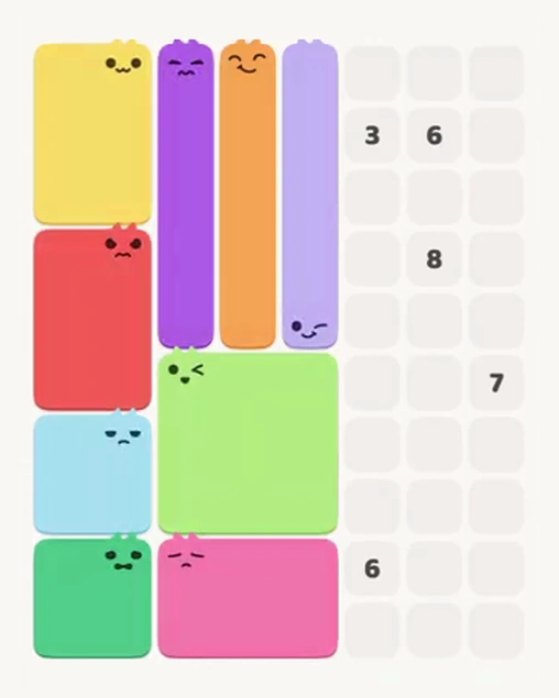 MeowBlock Level 97 after step 9, placing the 9-cell square block at the lower center