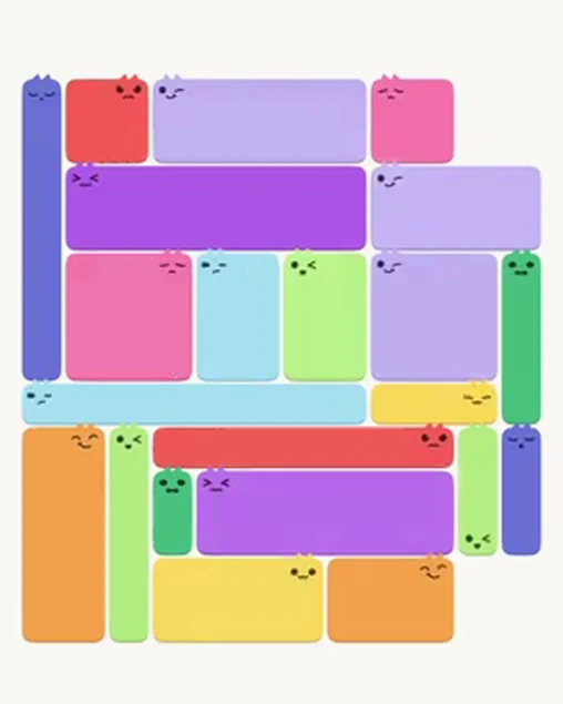 MeowBlock Level 98 after step 22, placing the 9-cell square block at the middle-right area